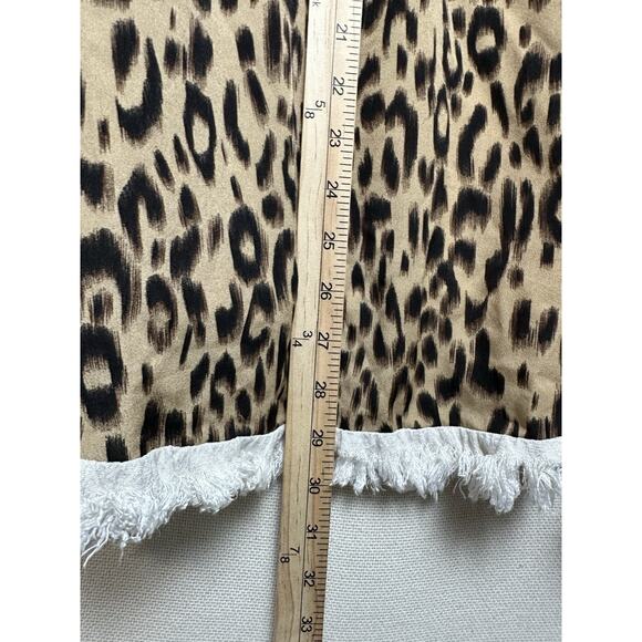 Umgee USA Women's Sz 2XL Tunic Top Tan Front Animal Print Back Boho Fringe Trim - Picture 14 of 14